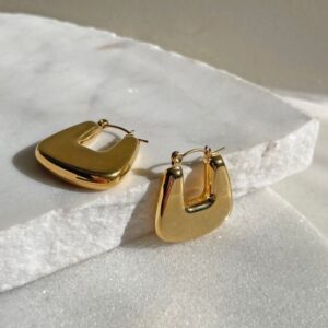 aretes «four» – oro amarillo 18kt modelo cuadrado