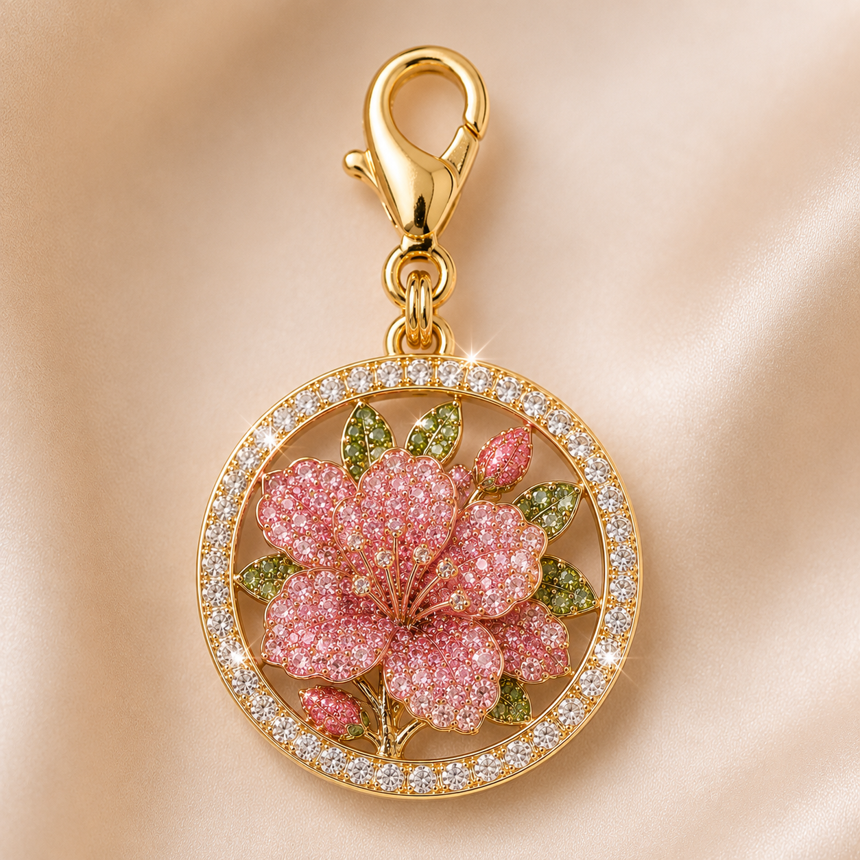 Medallón "Hibisco Radiante" – Baño de Oro 18kt